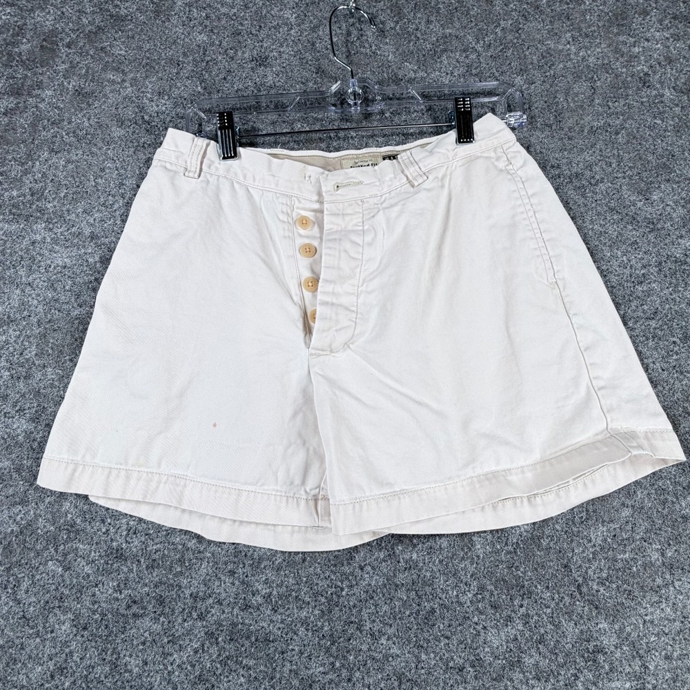 Gap Chino Shorts Womens 8 White Cotton Relaxed Fit Mid Rise Button Fly Outdoor - Picture 1 of 15